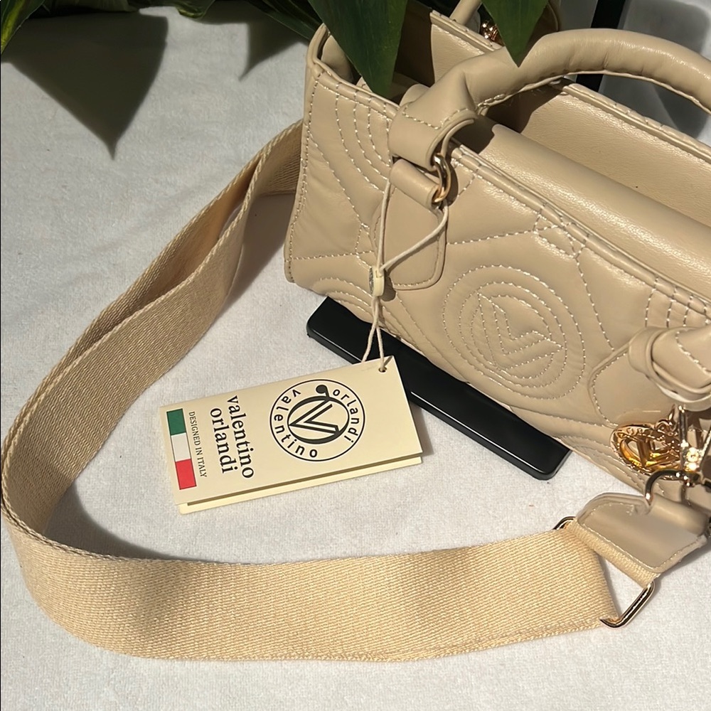 Valentino Orlandi Beige Quilted Women's Bag - Picture 4 of 8
